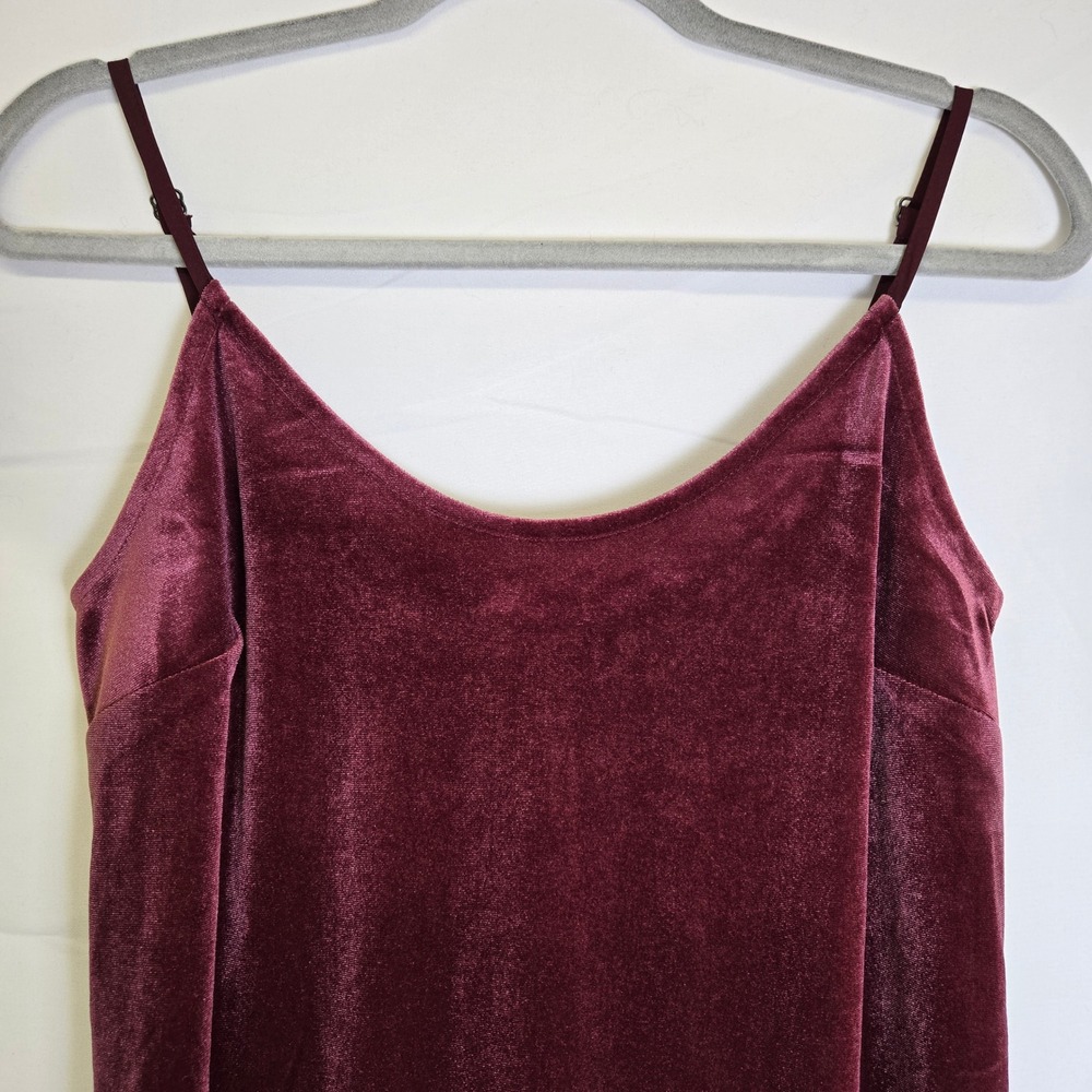 Gap Velvet Cami Slip Midi Dress, Side Slits, Red, Small Petite, New $59.99 MSRP - Picture 6 of 13